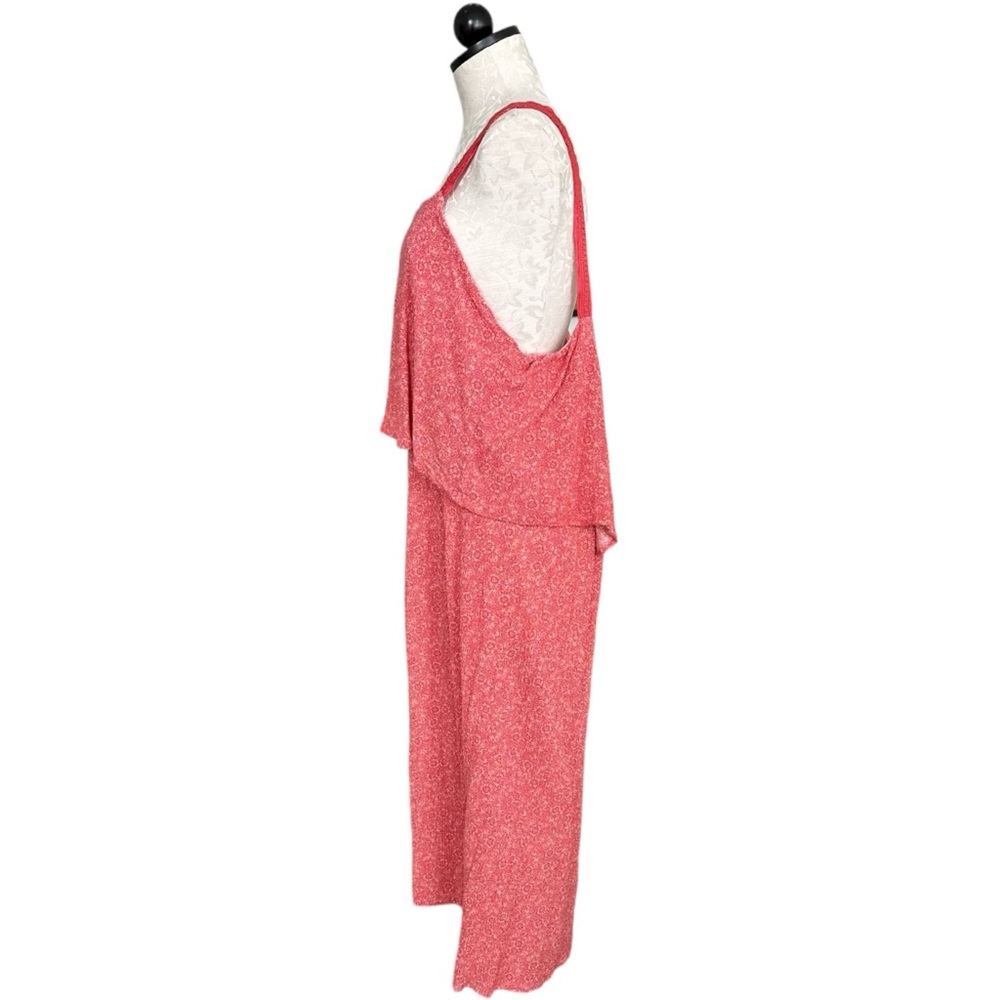 Studio B by Bobeau Floral & Paisley Tiered Sun Dress Orange Size XL - Picture 4 of 13